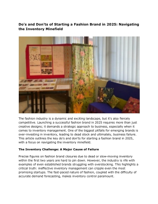 Do's and Don'ts of Starting a Fashion Brand