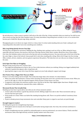 Managing Hip Pain During Long Sitting Hours  Guide 2026