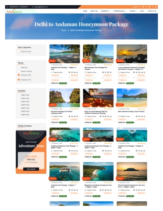 Delhi to Andaman Honeymoon Package | Felix Feria Travels
