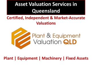 Asset Valuation QLD | Plant & Equipment Valuers