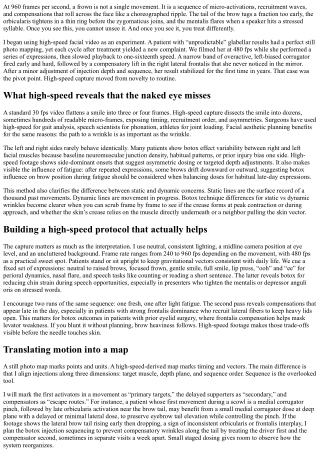 High-Speed Facial Video for Botox Planning: A New Frontier