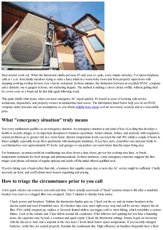 Emergency AC Repair: Exactly How to Select the Right HVAC Company When Every Min