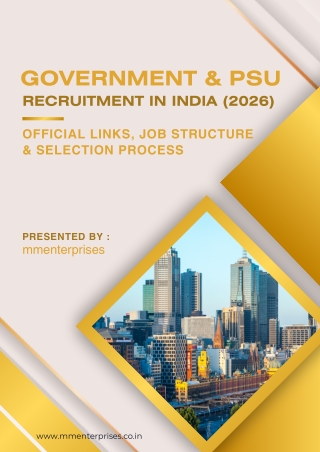 Major Government & PSU Recruitment in India 2026