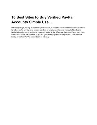 10 Best Sites to Buy Verified PayPal Accounts Simple Use