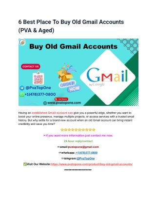 6 Best Place To Buy Old Gmail Accounts (PVA & Aged)