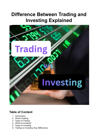 Difference Between Trading and Investing Explained
