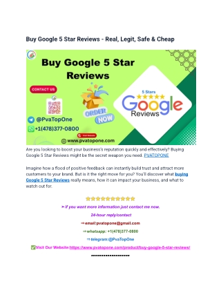 Buy Google 5 Star Reviews - Real, Legit, Safe & Cheap