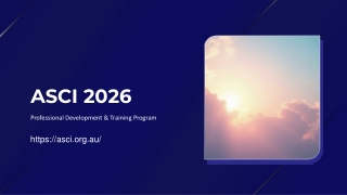 ASCI 2026 Professional Development & Training Program