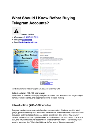 What Should I Know Before Buying Telegram Accounts_