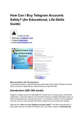How Can I Buy Telegram Accounts Safely_