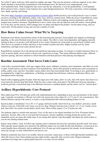 Excessive Sweating Solutions: Botox Protocols for Hyperhidrosis