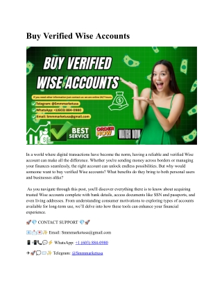 Top 22 Trusted Platforms to Buy Verified Wise Accounts ...