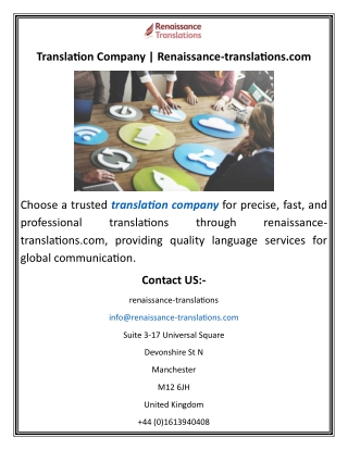 Translation Company Renaissance-translations