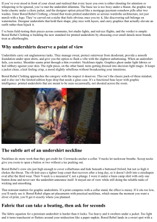 Bored Rebel Clothing: The New Standard in Printed Undershirts