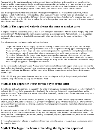Common Myths About Real Estate Appraisal Debunked