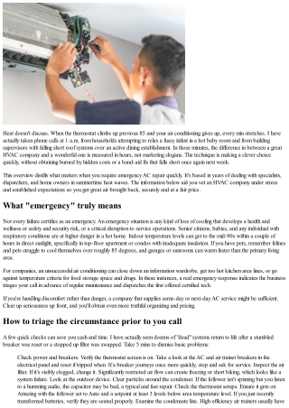 Emergency AC Repair: Just How to Choose the Right HVAC Company When Every Min Co