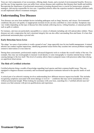 The Importance Of Professional Assessment In Treating Diseased Trees!