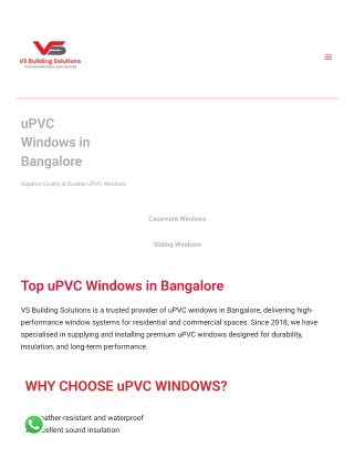 uPVC Windows in Bangalore – VS Building Solutions