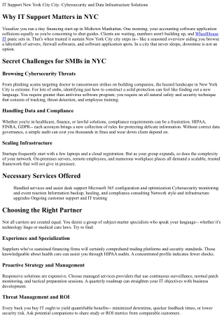 IT Support New York City: Cybersecurity and Data Infrastructure Solutions