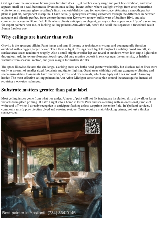 Ceiling Painters Ann Arbor MI: Smooth, Flawless Finishes Explained