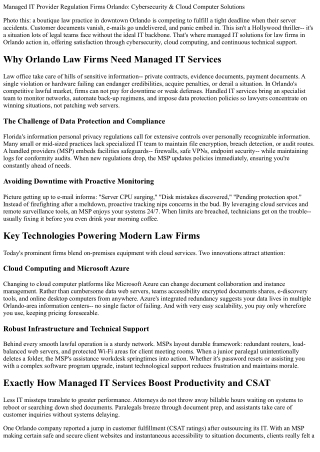 Managed IT Services Law Firms Orlando: Cybersecurity & Cloud Computing Solutions