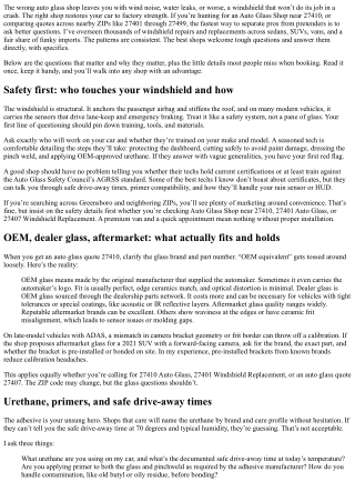 Auto Glass Shop near 27410: Questions to Ask Before Booking