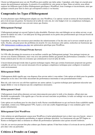 Le Guide Ultime des Offres d'Hébergement Spécifiques à WordPress !