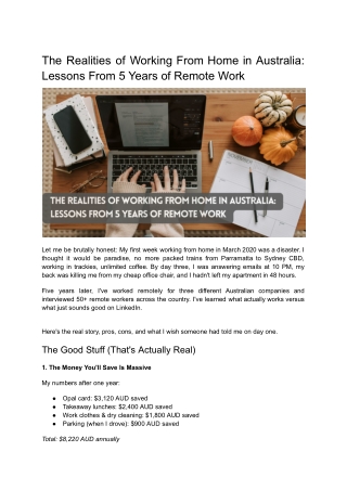 The Realities of Working From Home in Australia