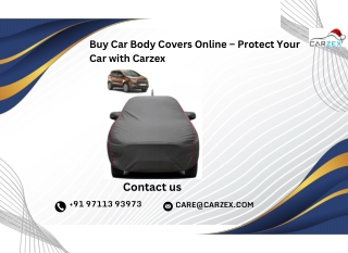 Buy Car Body Covers Online – Protect Your Car with Carzex