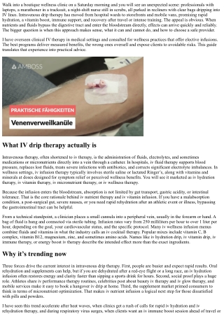 Intravenous Drip Therapy: What It Is and Why It’s Trending