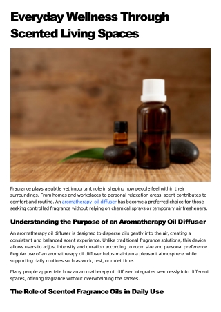 Everyday Wellness Through Scented Living Spaces