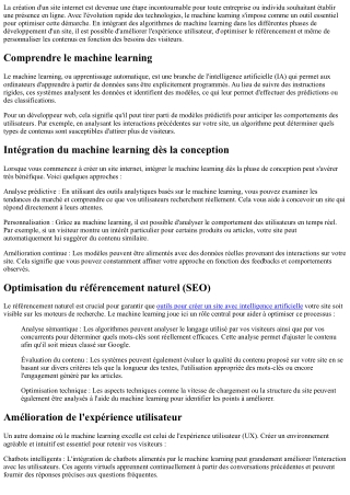 Comment utiliser le machine learning dans la création de votre site internet ?
