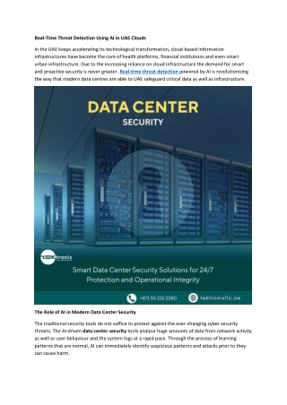 Real-Time Threat Detection Using AI in UAE Clouds