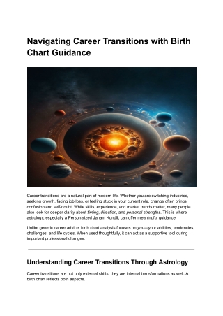 Navigating Career Transitions with Birth Chart Guidance