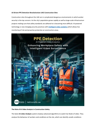 AI-Driven PPE Detection Revolutionizes UAE Construction Sites