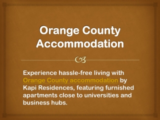 Orange County Accommodation
