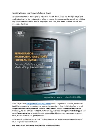 Hospitality Heroes - Smart Fridge Solutions in Kuwait