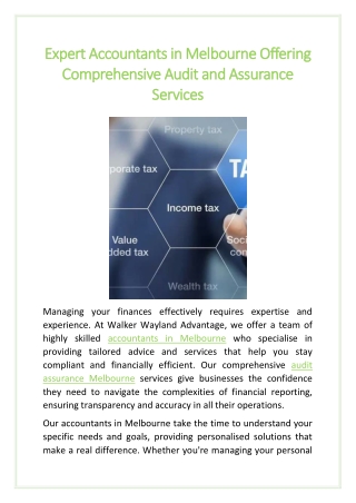 Expert Accountants in Melbourne Offering Comprehensive Audit and Assurance Services