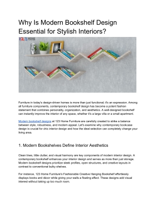 Why Is Modern Bookshelf Design Essential for Stylish Interiors