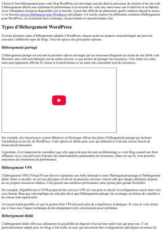 Héberger Votre Blog avec Wordpress : Les Meilleures Options Disponibles