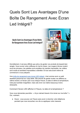Boîte de rangement avec écran LED : maquillage & bijoux – TrendyMine-OnlineStore