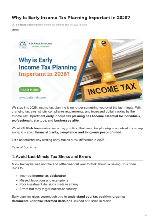 cajdshah.com-Why Is Early Income Tax Planning Important in 2026