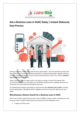 Get a Business Loan in Delhi Today | Instant Disbursal, Easy Process