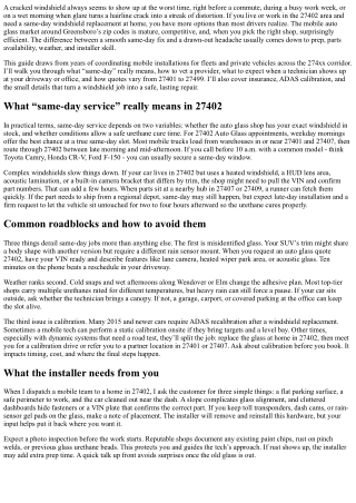 27402 Windshield Replacement at Home: Same-Day Service Options