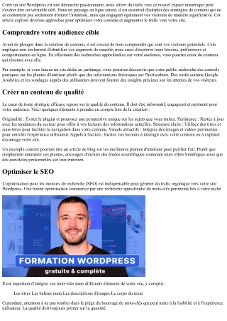 Stratégies de contenu efficaces pour attirer du trafic vers votre nouveau site W