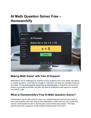 AI Math Question Solver Free – Homeworkify