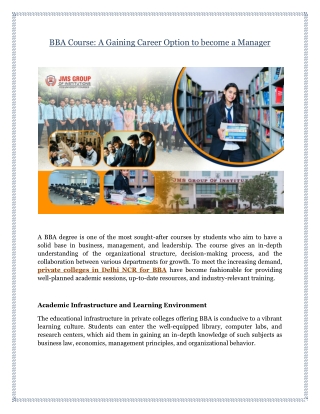 BBA Course: A Gaining Career Option to become a Manager