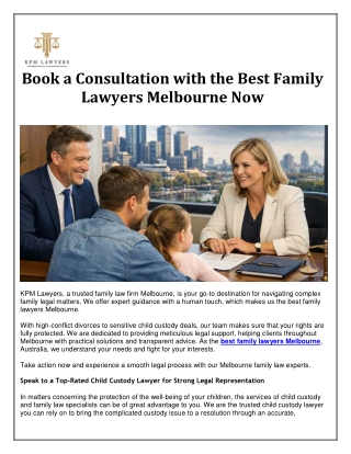 Book a Consultation with the Best Family Lawyers Melbourne Now