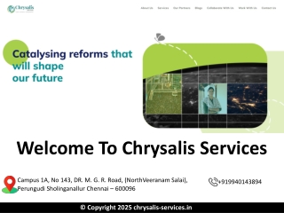 CSR Monitoring and Evaluation – Chrysalis Services