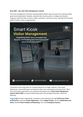 Kiosk VMS – Fast, Safe Visitor Management in Kuwait